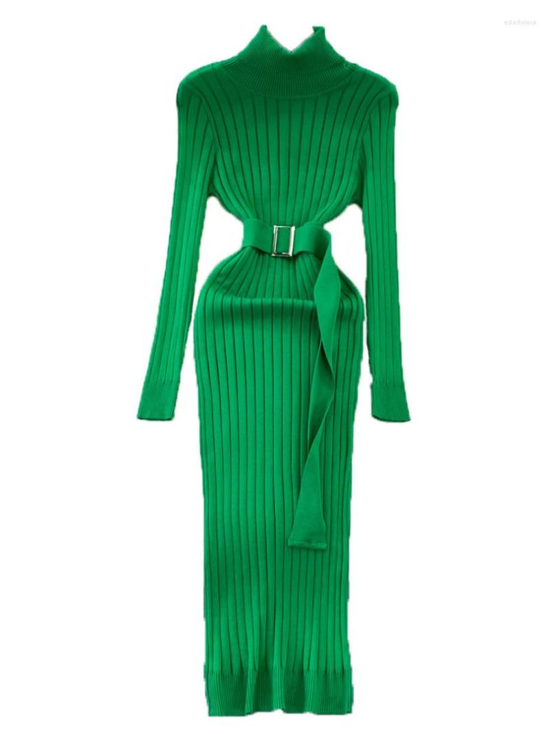 Casual Dresses Foamlina 2023 Autumn Winter Sweater Dress Elegant Solid Turtleneck Full Sleeve Slim Belted High Elastic Knit Bodycon Long, Black
Casual Dresses Foamlina 2023 Autumn Winter Sweater Dress Elegant Solid Turtleneck Full Sleeve Slim Belted High Elastic Knit Bodycon Long, Black