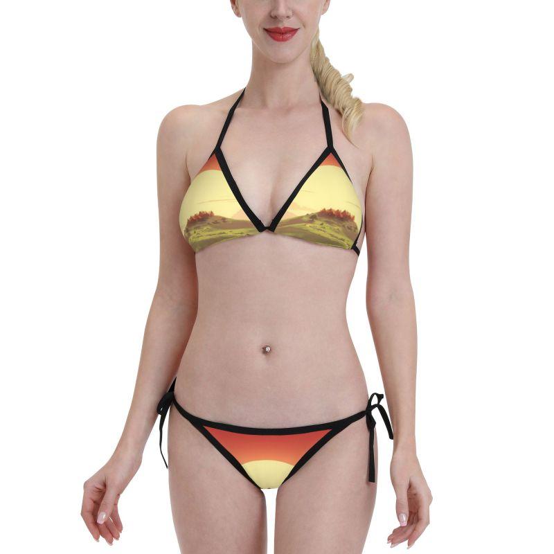 Women's Swimwear Artistic Landscape Print Sexy Bikini Swimsuit Women 2-piece Set Halter Bathing Suit Beach Wear Female Biquini, Black
Women's Swimwear Artistic Landscape Print Sexy Bikini Swimsuit Women 2-piece Set Halter Bathing Suit Beach Wear Female Biquini, Black