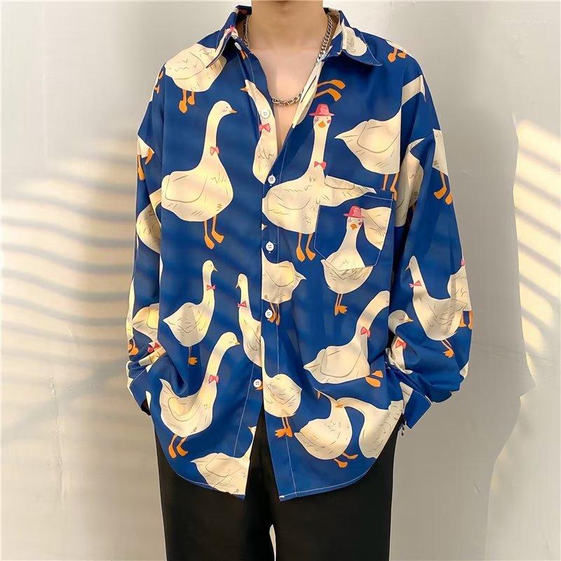 Men's Casual Shirts Autumn High Quality Men Shirt Animal Swan Printed Long Sleeve Big Size Cloting Fashion Designer Clothes, Blue
Men's Casual Shirts Autumn High Quality Men Shirt Animal Swan Printed Long Sleeve Big Size Cloting Fashion Designer Clothes, Blue