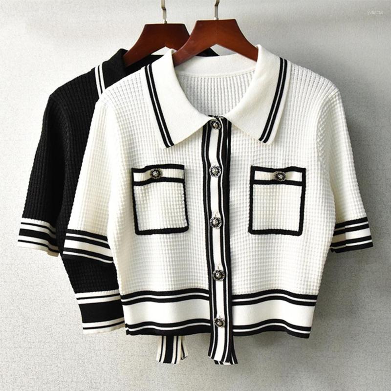 Women' T Shirts Spring Summer Chic Women' High Quality Pockets Short Sleeves Knitted T-shirts F102, Black
Women' T Shirts Spring Summer Chic Women' High Quality Pockets Short Sleeves Knitted T-shirts F102, Black