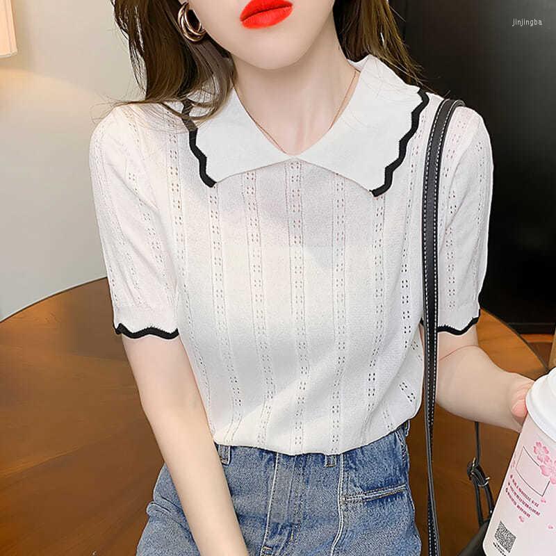 Women' T Shirts 2023 Summer Short Sleeve Ice Silk Knit T-Shirt Women Solid Color Elegant Tshirts Lady Pullover Soft Casual Fashion Tops E01, White
Women' T Shirts 2023 Summer Short Sleeve Ice Silk Knit T-Shirt Women Solid Color Elegant Tshirts Lady Pullover Soft Casual Fashion Tops E01, White