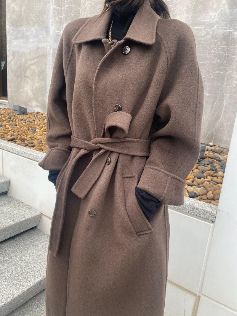 Women' Trench Coats 2023 Single-breasted Long Coat Solid Color Lapel Tie-up Clothes, Chocolate color
Women' Trench Coats 2023 Single-breasted Long Coat Solid Color Lapel Tie-up Clothes, Chocolate color