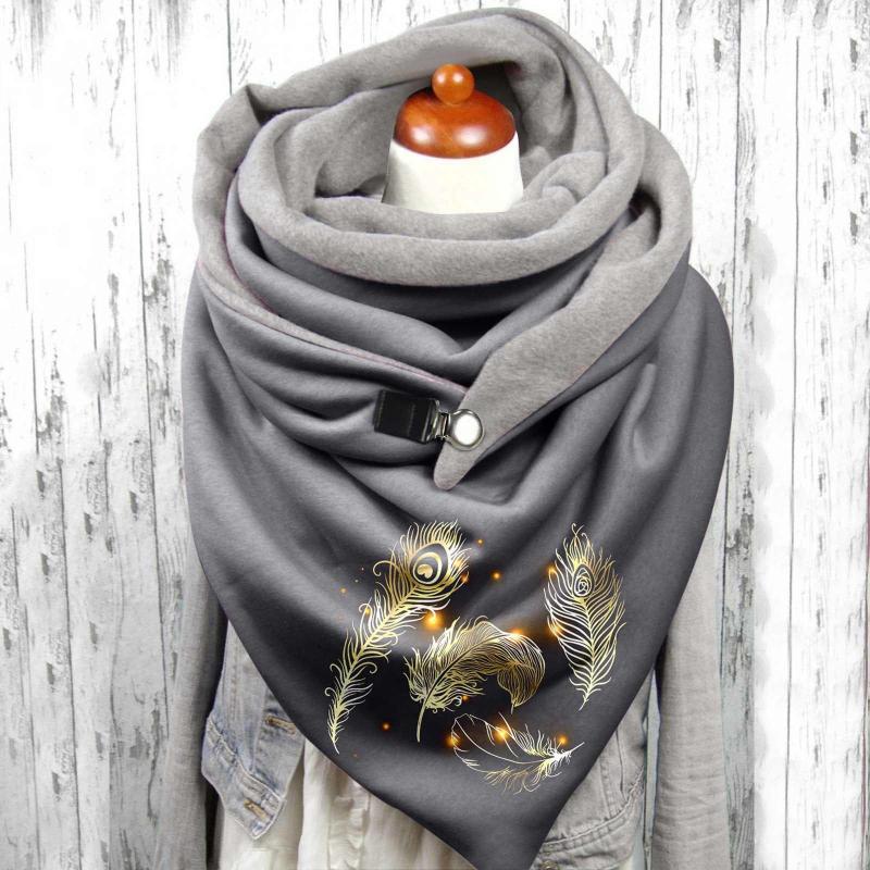 Scarves Gaiter Winter Women Autumn And Fleece Warm Feather Print Double Stitching Triangle Buckle Scarf Silk Or Satin Head Wrap
Scarves Gaiter Winter Women Autumn And Fleece Warm Feather Print Double Stitching Triangle Buckle Scarf Silk Or Satin Head Wrap