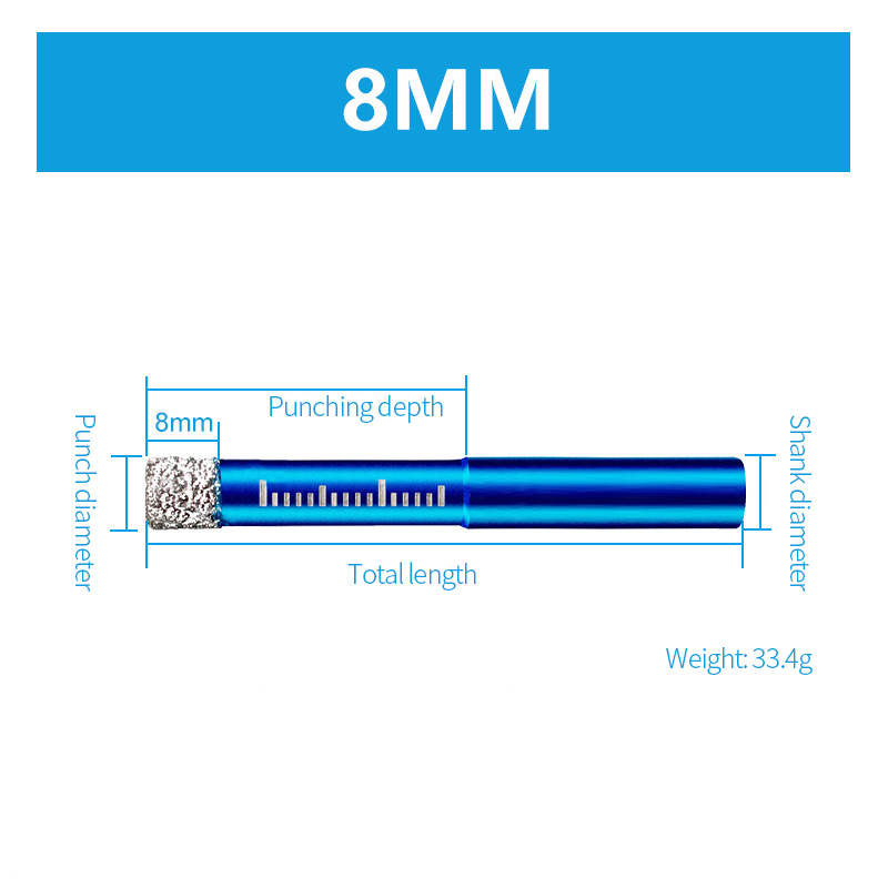 6MM 8MM 10MM 12MM 14MM 16MM Diamond Coated Drill Bit for Tile Marble Glass Ceramic Hole Saw Drill Diamond Core Bit Meal Drilling