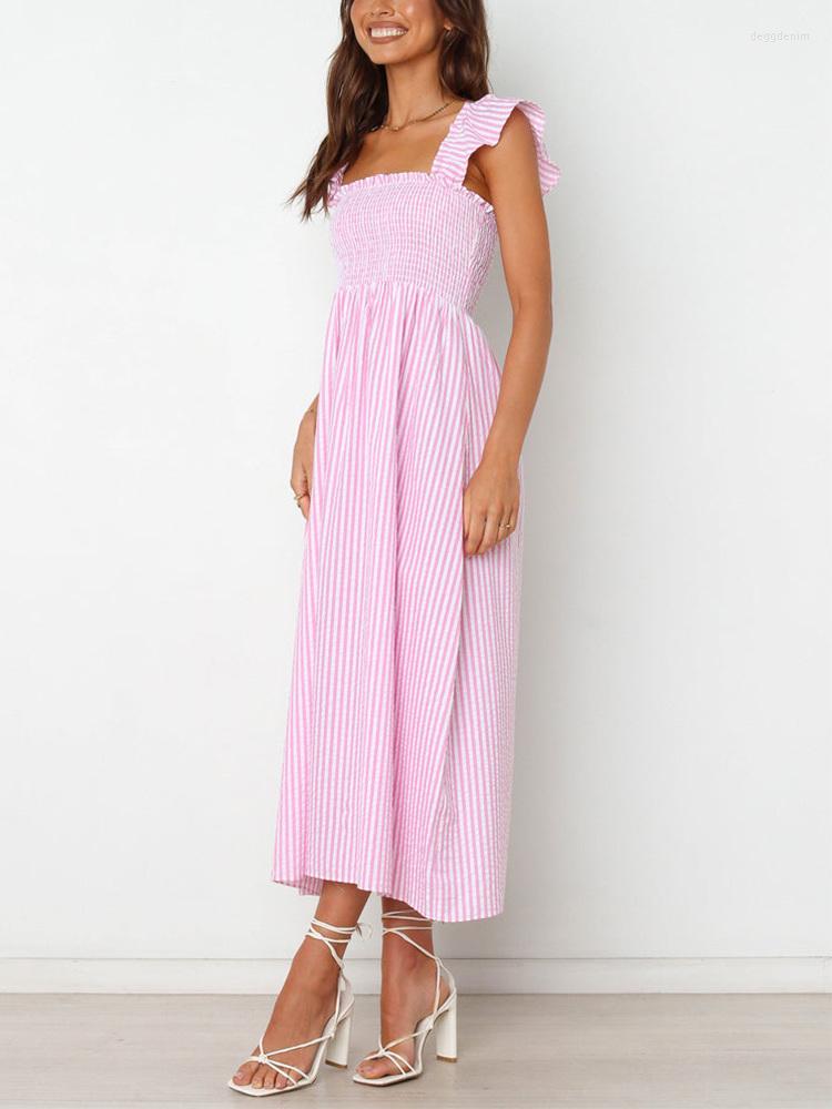 Party Dresses Summer Dress For Women Clothing 2023 Short Ruffle Sleeve Square Neck Elegant Midi Smocked Detail Striped Casual, Pink
Party Dresses Summer Dress For Women Clothing 2023 Short Ruffle Sleeve Square Neck Elegant Midi Smocked Detail Striped Casual, Pink