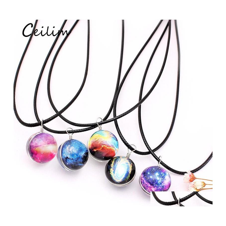 Pendant Necklaces Fashion Dreamy Starry Neba Space Galaxy Universe Necklace Doublesided Glass Ball Black Letter Chain Women Girls Dr Otpiu
Pendant Necklaces Fashion Dreamy Starry Neba Space Galaxy Universe Necklace Doublesided Glass Ball Black Letter Chain Women Girls Dr Otpiu