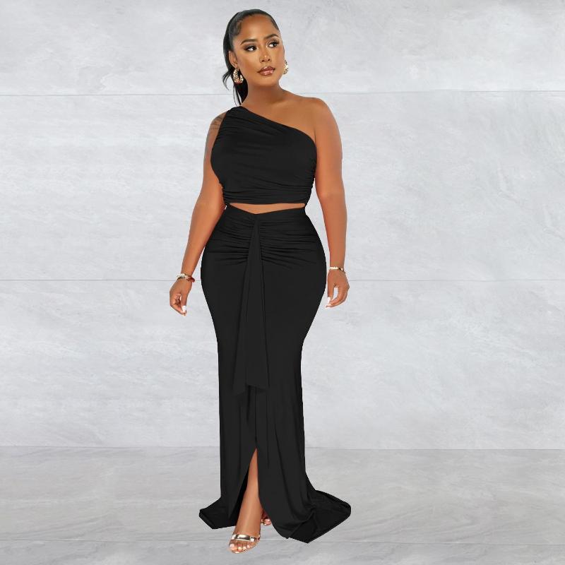 Work Dresses Two Piece Dress Women Outfits Sleeveless Crop Top And Midi Skirt High Split Out Set Female Bodycon White Wholesale, Black
Work Dresses Two Piece Dress Women Outfits Sleeveless Crop Top And Midi Skirt High Split Out Set Female Bodycon White Wholesale, Black