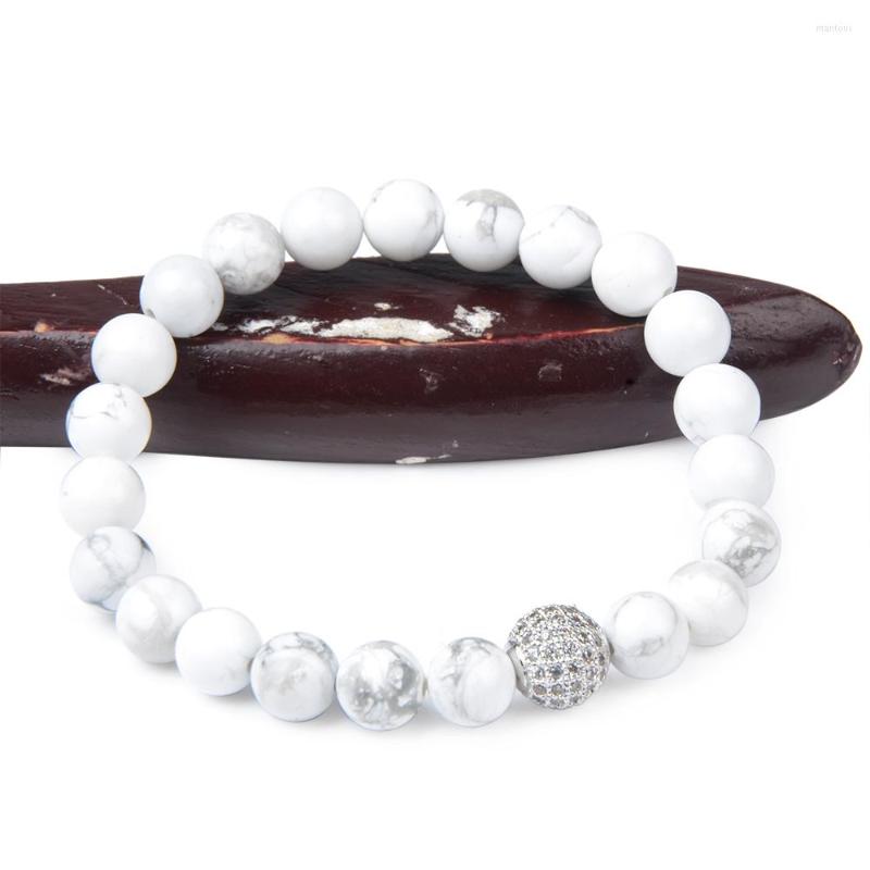 Strand Chanfar 8mm White Howlite Bracelet With Micro-paved Alloy Bead Bracelets For Women Men Jewelry
Strand Chanfar 8mm White Howlite Bracelet With Micro-paved Alloy Bead Bracelets For Women Men Jewelry