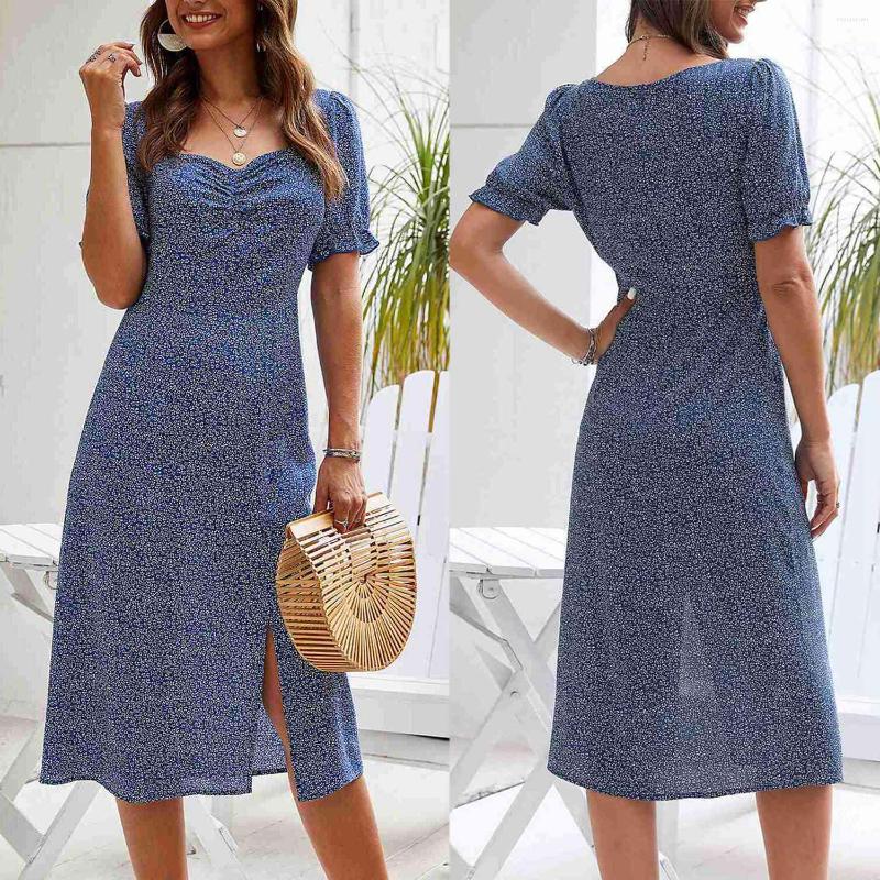 Party Dresses Retro Printed Square Collar Long Dress Summer Casual Ladies Elegant Slim Split Blue
Party Dresses Retro Printed Square Collar Long Dress Summer Casual Ladies Elegant Slim Split Blue