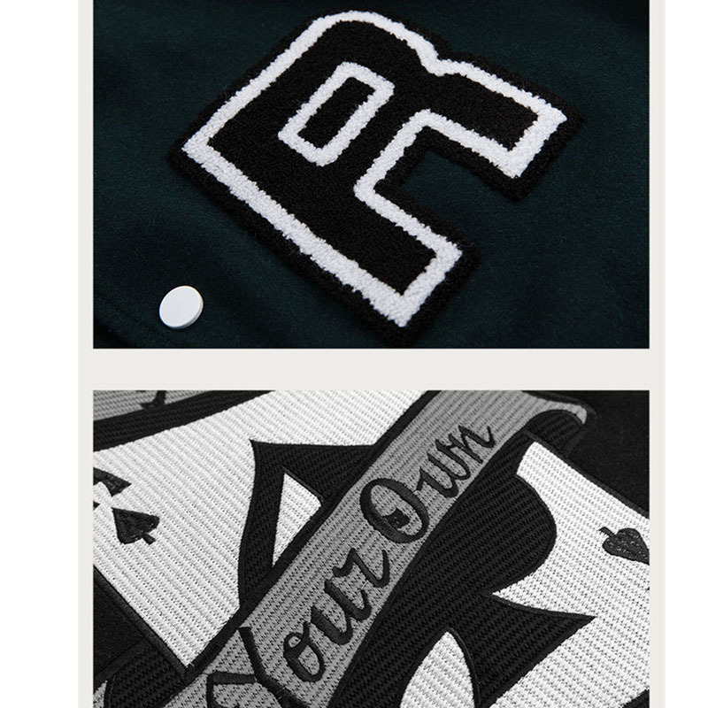 Mens Jackets Playing Card Embroidery Varsity Jacket Men Spring Autumn Hip Hop Streetwear College Baseball Harajuku Bomber Coat Unisex 230203