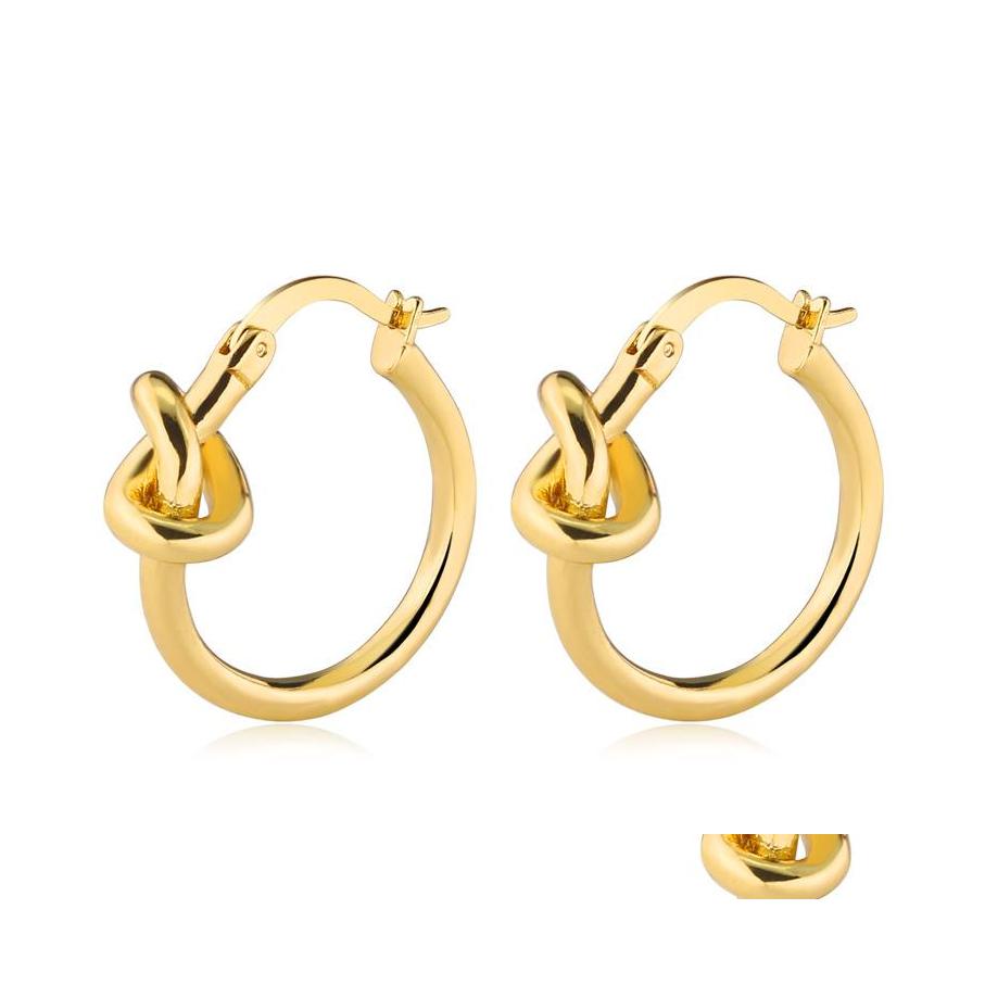 Hoop Huggie Fashion 25Mm Knotted Ear Buckle Sier Gold Concentric Knot Small Earrings For Women Drop Delivery Jewelry Otbrp
Hoop Huggie Fashion 25Mm Knotted Ear Buckle Sier Gold Concentric Knot Small Earrings For Women Drop Delivery Jewelry Otbrp