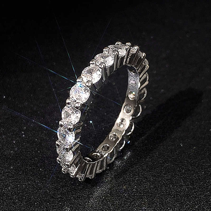Solitaire Ring Simple Stylish Crystal Cubic Zirconia Promise for Women Dazzling Fashion Finger cessories Daily Wear Girls Jewelry Y2302