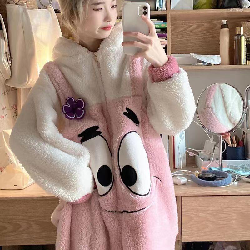 Women' Trench Coats Flannel One-piece Cartoon Pajamas Women' Autumn And Winter 2023 Kawaii Coral Velvet Thickened Home Clothes, White
Women' Trench Coats Flannel One-piece Cartoon Pajamas Women' Autumn And Winter 2023 Kawaii Coral Velvet Thickened Home Clothes, White