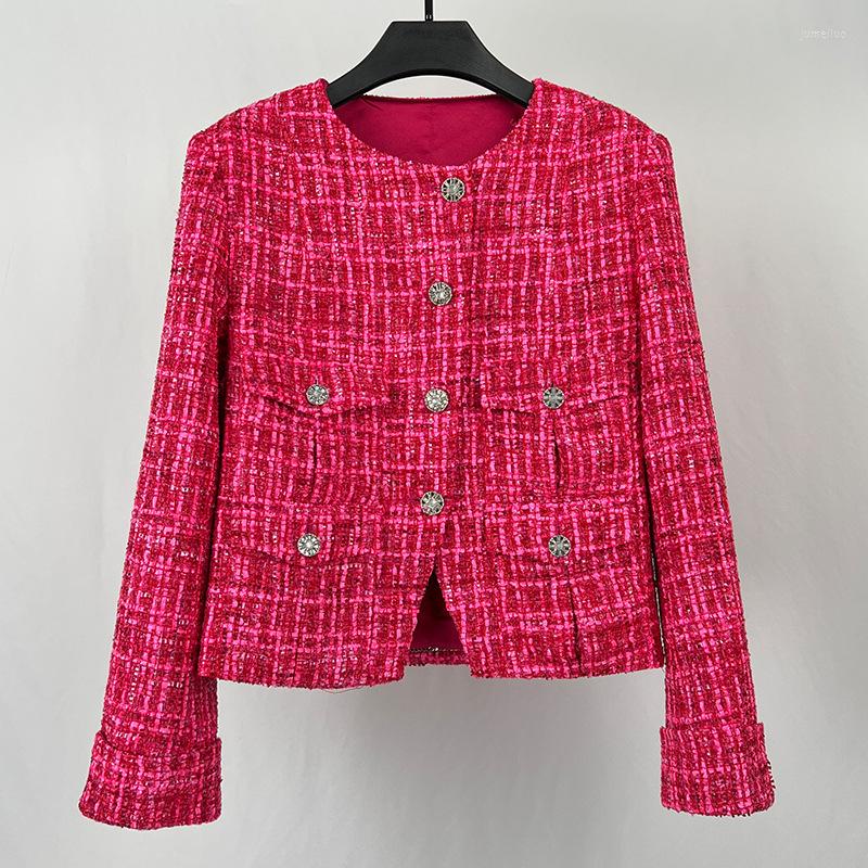 Women' Jackets Rose Red Color Wool Tweed Women Coat Full Sleeves Luxury Matel Buttons Elegant Pockets Lady Formal Clothes, Beige
Women' Jackets Rose Red Color Wool Tweed Women Coat Full Sleeves Luxury Matel Buttons Elegant Pockets Lady Formal Clothes, Beige