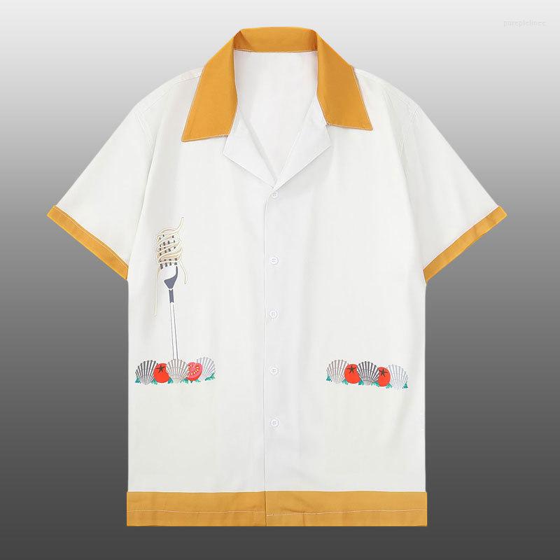 Men's Casual Shirts Spring Retroletter Print Shirt Short Sleeve Men Streetwear Summer Yellow Camisa Fashion Masculina Moda Hombre, Picture
Men's Casual Shirts Spring Retroletter Print Shirt Short Sleeve Men Streetwear Summer Yellow Camisa Fashion Masculina Moda Hombre, Picture