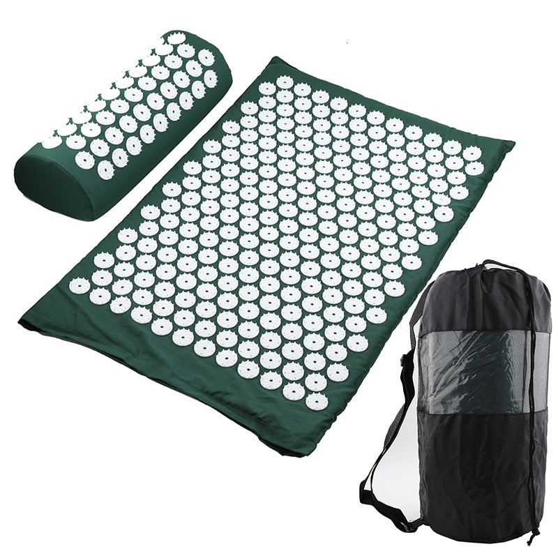 Foot Massager Acupressure Mat Head Neck Back Foot Massage Cushion Pillow Yoga Spike Mat Antistress Acupuncture pad Needle Massager 230203