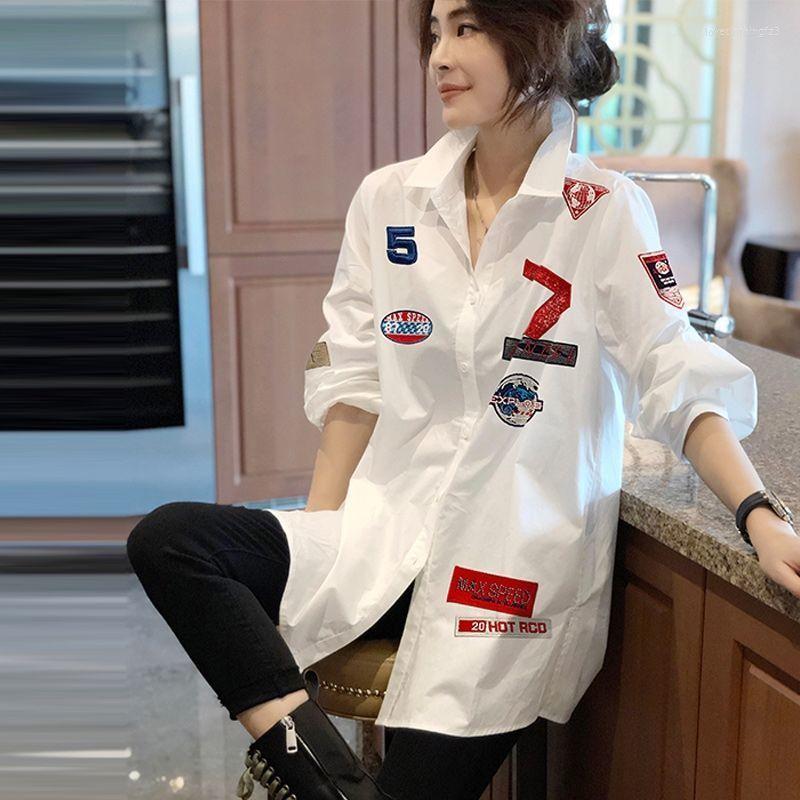 Women's Blouses Women's White Shirt Long Sleeve Spring Autumn Jacket Korean Fashion Luxury Designer Clothing Tops Embroidery
Women's Blouses Women's White Shirt Long Sleeve Spring Autumn Jacket Korean Fashion Luxury Designer Clothing Tops Embroidery