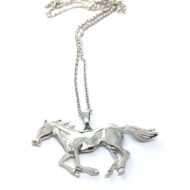 18K Gold Silver Running Horse Pendant Necklace for Men Women Animal Necklaces Nice Gift for Boyfriend Girlfriend Fashion Jewelry