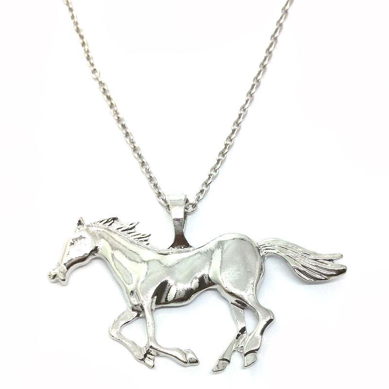 18K Gold Silver Running Horse Pendant Necklace for Men Women Animal Necklaces Nice Gift for Boyfriend Girlfriend Fashion Jewelry