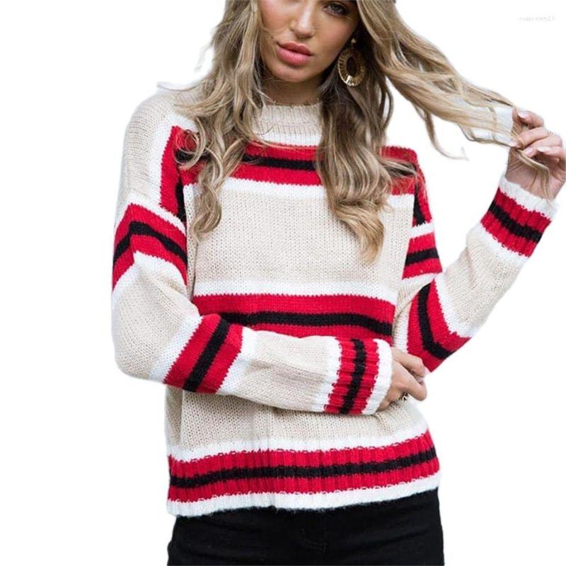 Women' Sweaters Spring 2023 Europe-USA Style Pullovers Women O-Neck Striped Splicing Long Sleeve Loose Thin Knit Sweater, Beige
Women' Sweaters Spring 2023 Europe-USA Style Pullovers Women O-Neck Striped Splicing Long Sleeve Loose Thin Knit Sweater, Beige