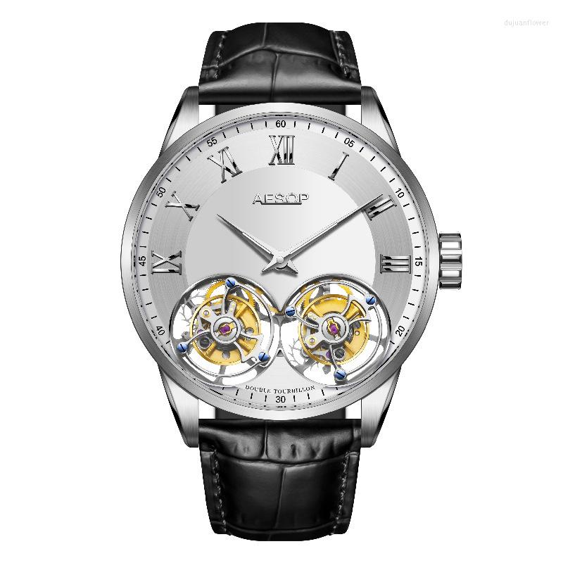 Wristwatches Double Tourbillon Watch Fully Automatic Mechanical Sapphire Mirror Business Men High-end Clock, Double tourbillon-a
Wristwatches Double Tourbillon Watch Fully Automatic Mechanical Sapphire Mirror Business Men High-end Clock, Double tourbillon-a