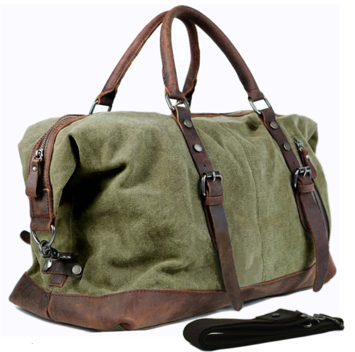 Duffel Bags Vintage military Canvas Leather men travel bags Carry on Luggage Men tote large weekend Bag Overnight 230203, Army green
Duffel Bags Vintage military Canvas Leather men travel bags Carry on Luggage Men tote large weekend Bag Overnight 230203, Army green