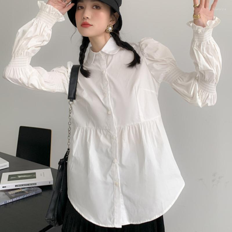 Women's Blouses 2023 Autumn Women Solid Color Petal Sleeves Single Breasted Turn-down Collar Casual Fashion Shirt N323, White
Women's Blouses 2023 Autumn Women Solid Color Petal Sleeves Single Breasted Turn-down Collar Casual Fashion Shirt N323, White