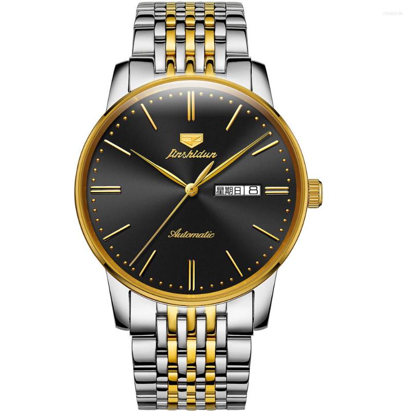Wristwatches JSDUN Top Brand Stainless Steel Automatic Mechanical Watch Tungsten Material Waterproof Luminous Japanese Luxury Men's, Gold
Wristwatches JSDUN Top Brand Stainless Steel Automatic Mechanical Watch Tungsten Material Waterproof Luminous Japanese Luxury Men's, Gold