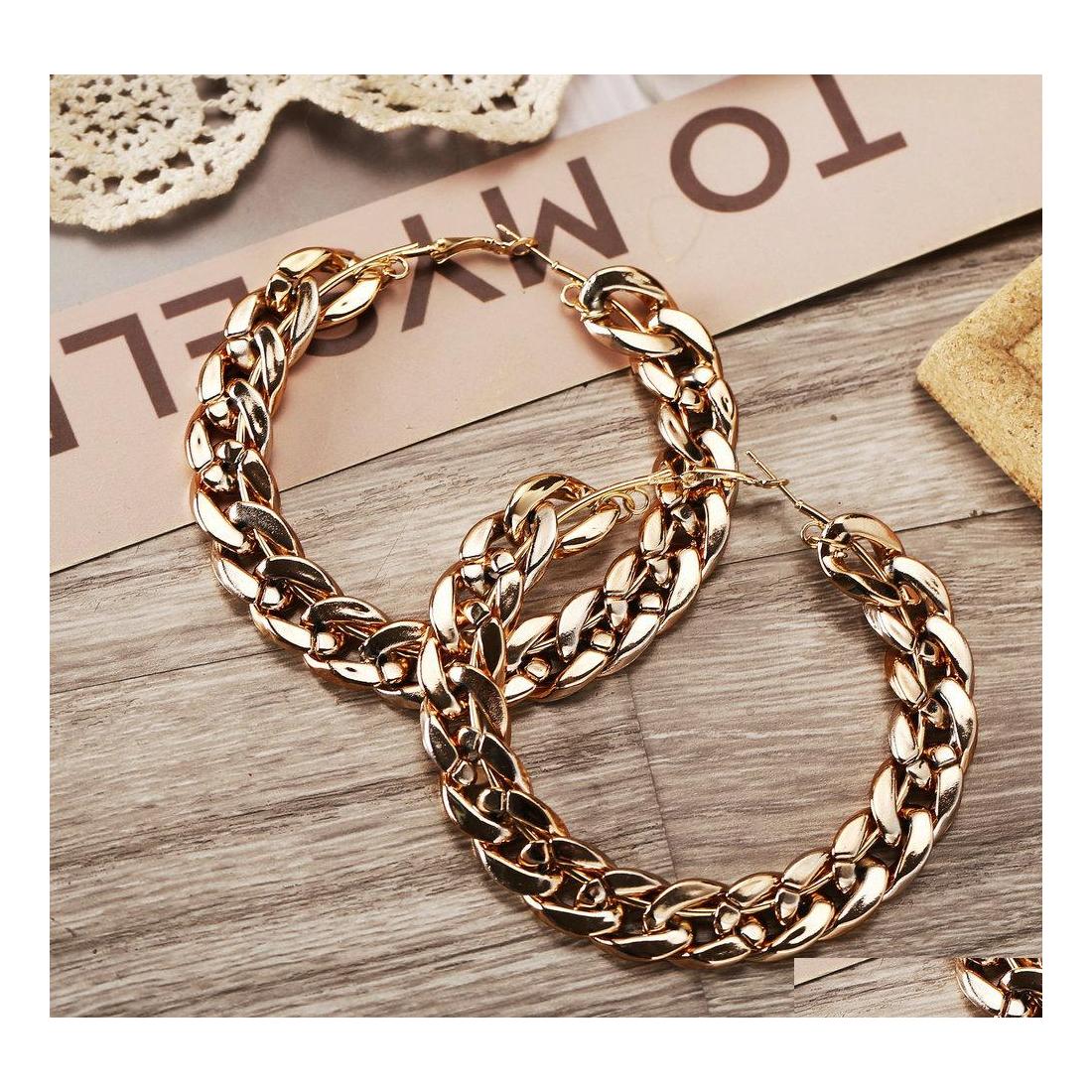 Stud Fashion Jewelry Chain Earrings Vintage Exaggerated Gold Alloy Hoop Drop Delivery Dhicp
Stud Fashion Jewelry Chain Earrings Vintage Exaggerated Gold Alloy Hoop Drop Delivery Dhicp
