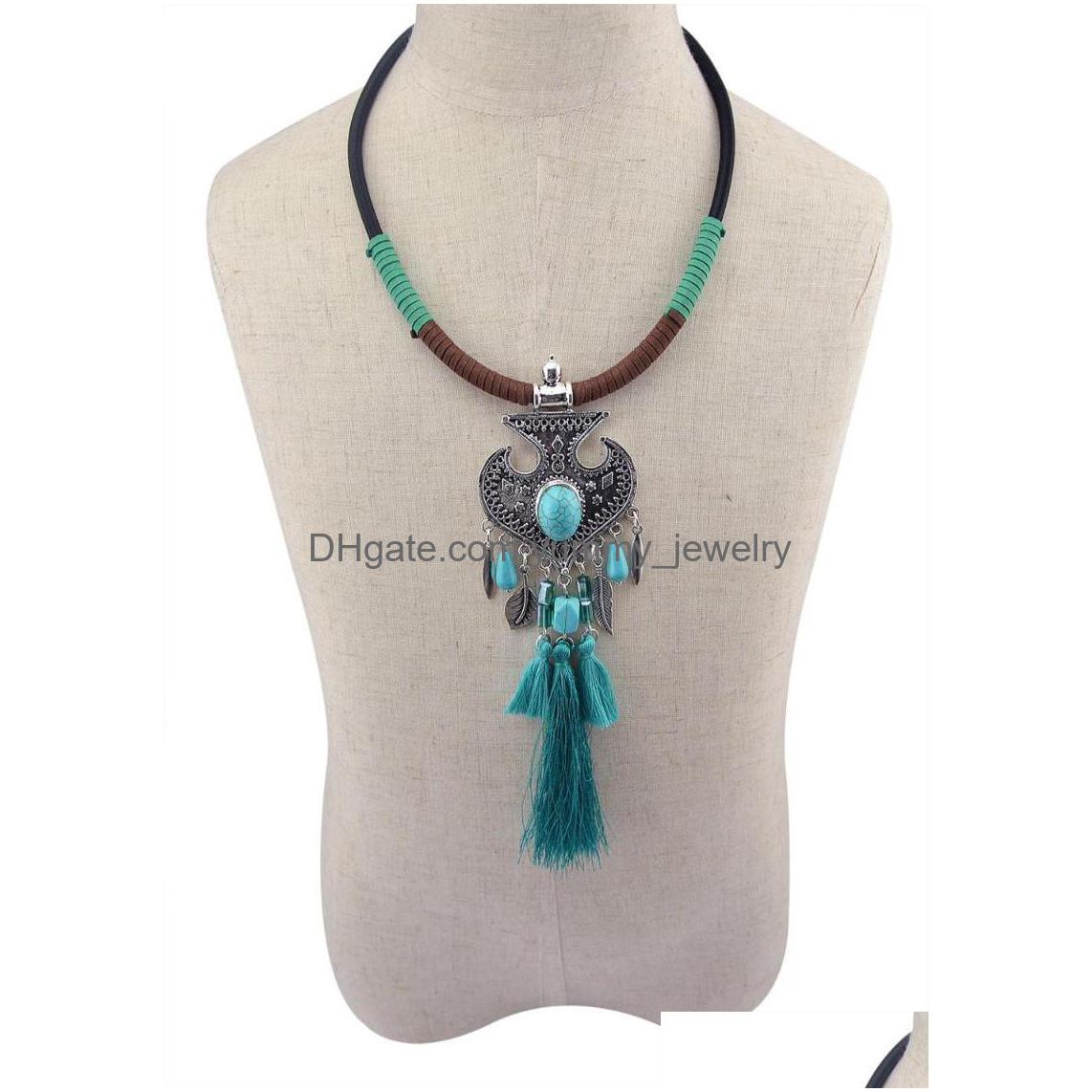 Pendant Necklaces Bohemian Vintage Green Stone Long Tassel Choker Leather Rope Leaves Necklace For Women Gypsy Turkish Jewelry Drop Dhenr
Pendant Necklaces Bohemian Vintage Green Stone Long Tassel Choker Leather Rope Leaves Necklace For Women Gypsy Turkish Jewelry Drop Dhenr