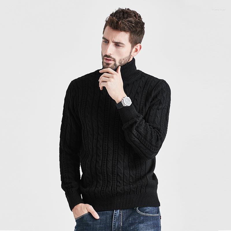 Men's Sweaters ICCLEK 2023 European And American Turtleneck Men's Fashion Pullover Sweater, Black