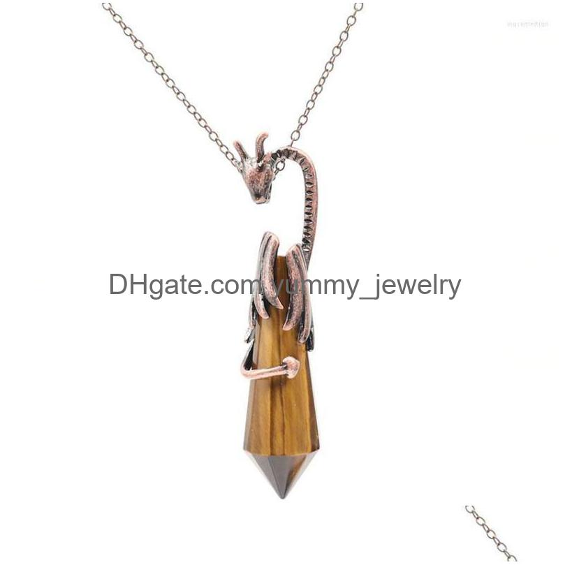 Pendant Necklaces Antique Copper Dragon Wrap Hexagon Prism Tiger Eye Stone Link Chain Necklace Green Aventurine Jewelry Drop Deliver Dhq38
Pendant Necklaces Antique Copper Dragon Wrap Hexagon Prism Tiger Eye Stone Link Chain Necklace Green Aventurine Jewelry Drop Deliver Dhq38