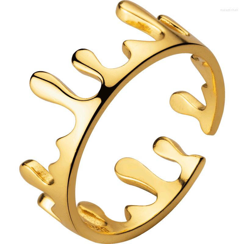Cluster Rings 925 Sterling Silver Crown Waterdrop Costume Jewelry Beautiful Gold For Girls Female Finger 
Cluster Rings 925 Sterling Silver Crown Waterdrop Costume Jewelry Beautiful Gold For Girls Female Finger