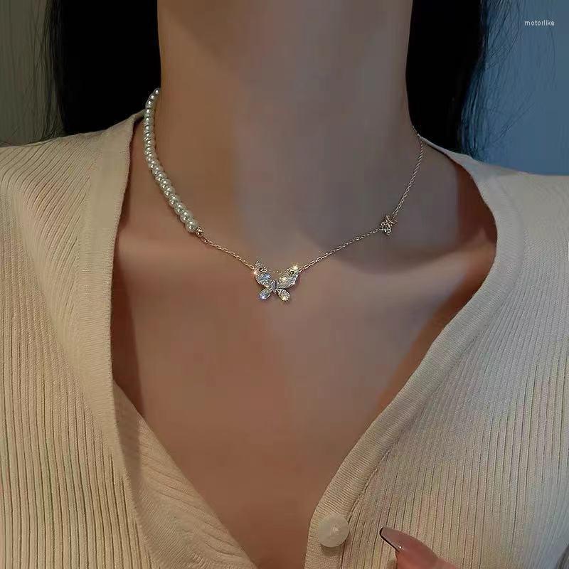 Chains 2023 String Of Pearls Long Tassel Golden Inlaid Zircon Butterfly Necklace Women's Fashion Earrings Wedding Jewelry Birthday Gift
Chains 2023 String Of Pearls Long Tassel Golden Inlaid Zircon Butterfly Necklace Women's Fashion Earrings Wedding Jewelry Birthday Gift
