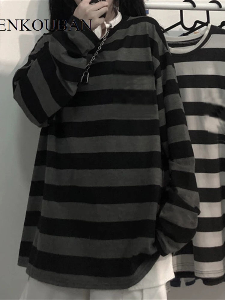Women's T-Shirt Oversized Striped T Shirt Women Gothic Tops for Women Loose Pullover Spring Long Sleeve Harajuku Couple Tee Streetwear 230203, Short sleeve white
Women's T-Shirt Oversized Striped T Shirt Women Gothic Tops for Women Loose Pullover Spring Long Sleeve Harajuku Couple Tee Streetwear 230203, Short sleeve white