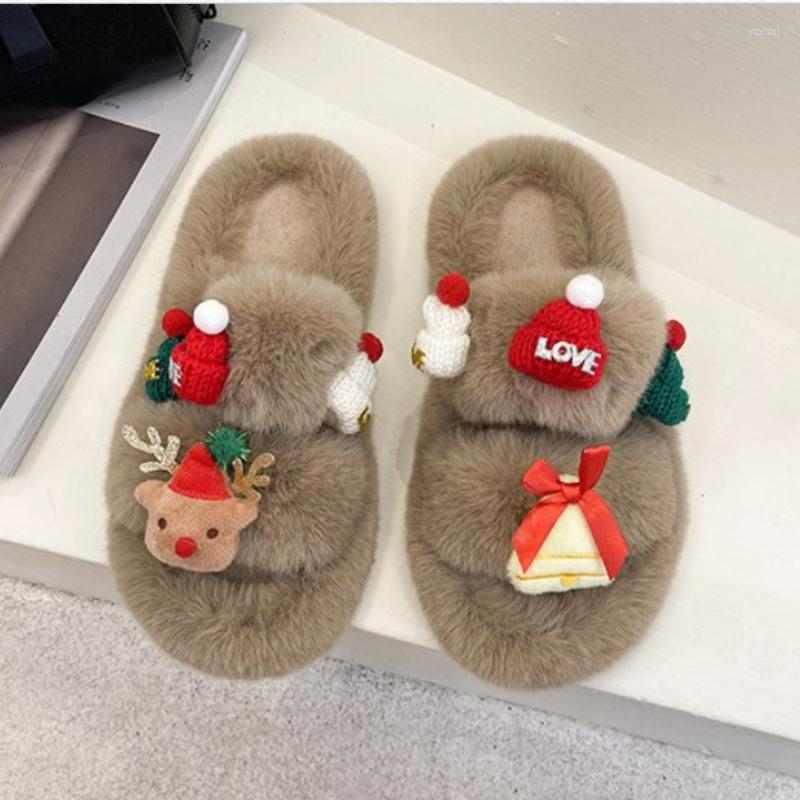 Slippers Winter Christmas Plush For Women Soft Bottom Warm Indoor House Flat Casual Fluffy Floor Slides Chaussures, Creamy-white
Slippers Winter Christmas Plush For Women Soft Bottom Warm Indoor House Flat Casual Fluffy Floor Slides Chaussures, Creamy-white