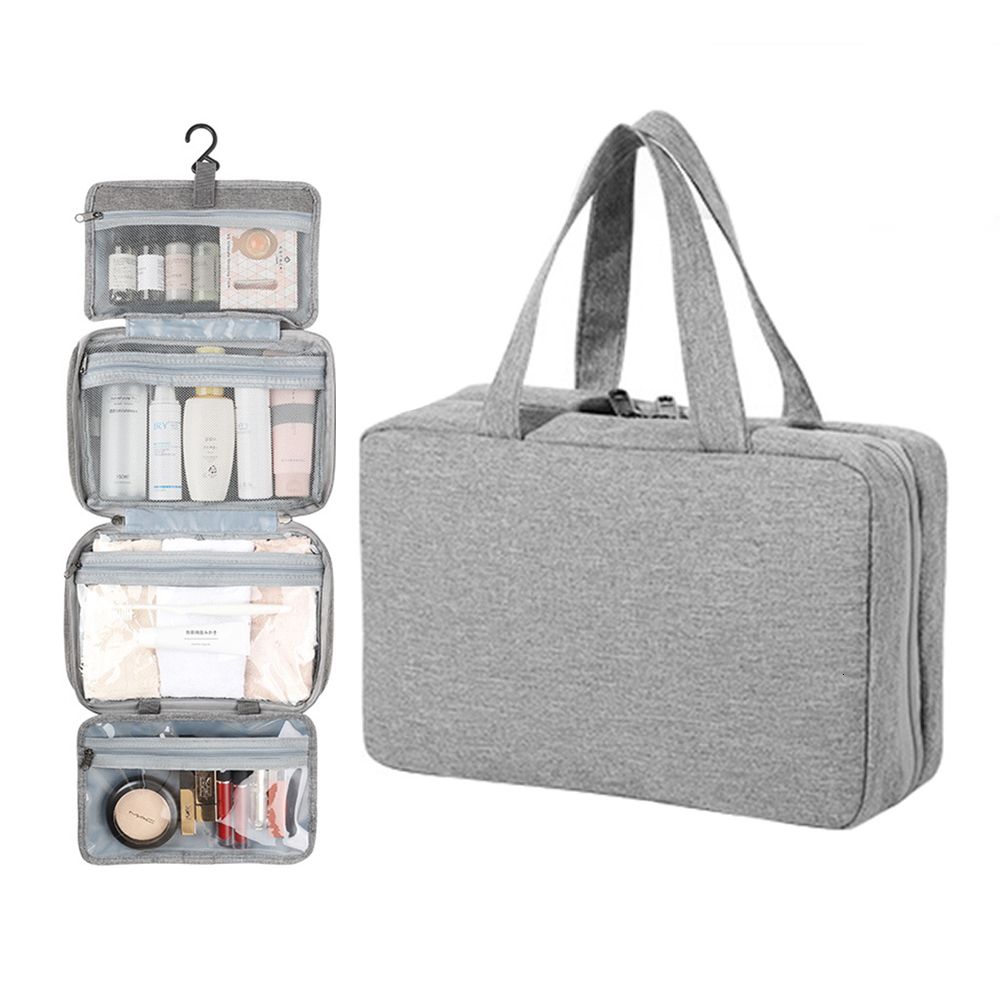 Cosmetic Bags Cases Summer Portable Travel Storage Bag for Women Cosmetic Toiletry Underwear Organizer Bag Fashion Waterproof Large Make Up Bag 230203, Grey style 2
Cosmetic Bags Cases Summer Portable Travel Storage Bag for Women Cosmetic Toiletry Underwear Organizer Bag Fashion Waterproof Large Make Up Bag 230203, Grey style 2
