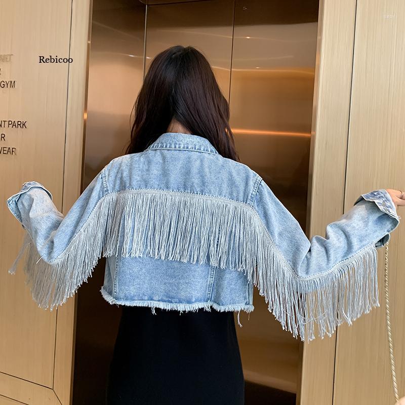Women's Jackets 2023 Spring Autumn Women's Denim Fashion Short Style Tassel Ladies Ourterwear Long Sleeve Female Overcoat, Blue
Women's Jackets 2023 Spring Autumn Women's Denim Fashion Short Style Tassel Ladies Ourterwear Long Sleeve Female Overcoat, Blue