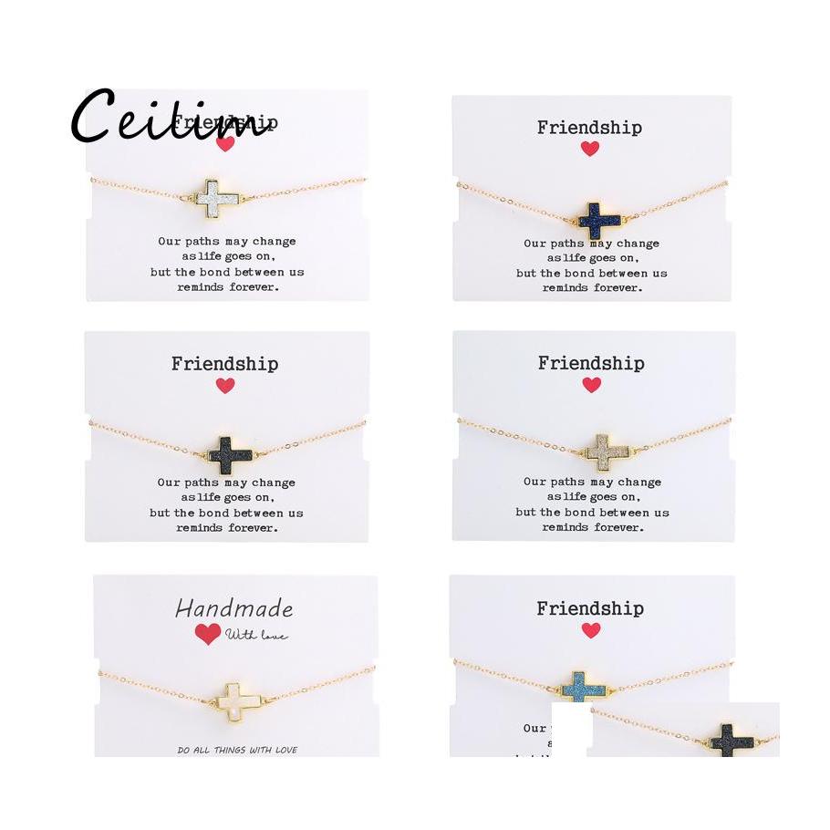 Charm Bracelets Crystal Cross Resin Druzy Bracelet Colorf Natural Stone Pendant Bangles For Women Friendship Jewelry Gift With Drop D Otcv1
Charm Bracelets Crystal Cross Resin Druzy Bracelet Colorf Natural Stone Pendant Bangles For Women Friendship Jewelry Gift With Drop D Otcv1
