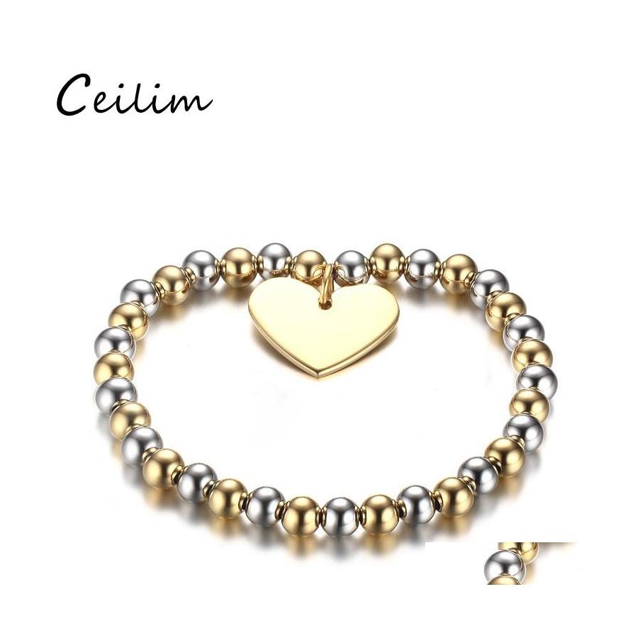 Beaded Strands Fashion Gold Sier 6Mm Bead Bracelet For Women With Heart Shape Charm Pendant Barcelet Stainless Steel Jewelry Gift W Otqru
Beaded Strands Fashion Gold Sier 6Mm Bead Bracelet For Women With Heart Shape Charm Pendant Barcelet Stainless Steel Jewelry Gift W Otqru