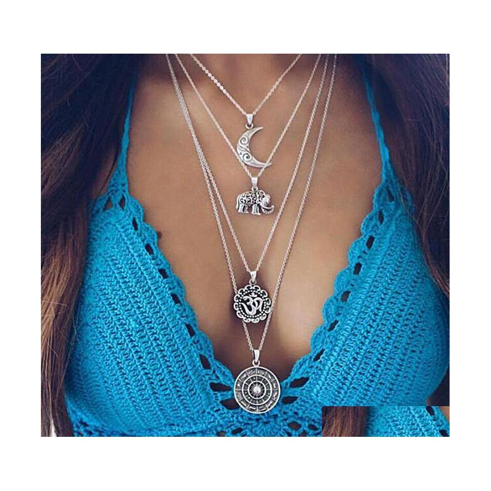 Pendant Necklaces Mtilayer Necklace Women Luxury Jewelry Accessories Plated Sier Chain Choker Pendants Bohemia Circar Moon Elephant Dhtci
Pendant Necklaces Mtilayer Necklace Women Luxury Jewelry Accessories Plated Sier Chain Choker Pendants Bohemia Circar Moon Elephant Dhtci