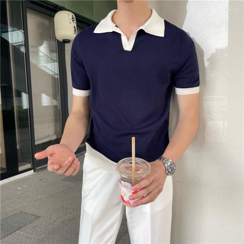 Men's Polos Desin Stylish Patchwork Polo Shirt Summer Short Sleeve Lyocell Casual Korea Style Daily Workout Streetwear, Blue
Men's Polos Desin Stylish Patchwork Polo Shirt Summer Short Sleeve Lyocell Casual Korea Style Daily Workout Streetwear, Blue