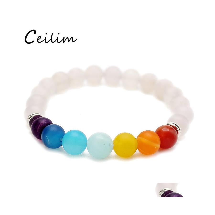 Beaded Strands Fashion Seven Colors Dl Stone Beads Bracelets For Women 8Mm White Natural Charms Stretch Bracele Health Yoga Jewelry Ot8Jx
Beaded Strands Fashion Seven Colors Dl Stone Beads Bracelets For Women 8Mm White Natural Charms Stretch Bracele Health Yoga Jewelry Ot8Jx