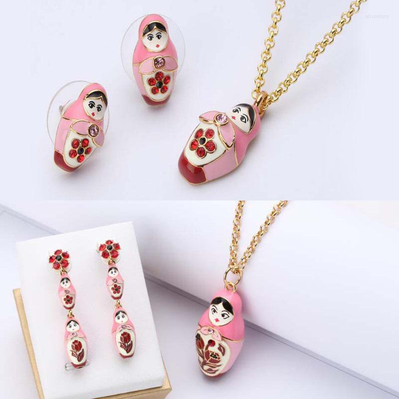 Necklace Earrings Set Enamel Glaze Flower Girl Earring Fashion Accessories Copper, Picture shown
Necklace Earrings Set Enamel Glaze Flower Girl Earring Fashion Accessories Copper, Picture shown