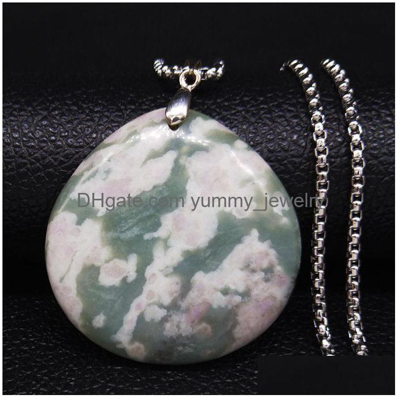 Pendant Necklaces Natural Stone Stainless Steel Necklace Women/Men Sier Color Chain Pendants Jewelry Colar Feminino Ne59S04Pendant D Dhb1S
Pendant Necklaces Natural Stone Stainless Steel Necklace Women/Men Sier Color Chain Pendants Jewelry Colar Feminino Ne59S04Pendant D Dhb1S
