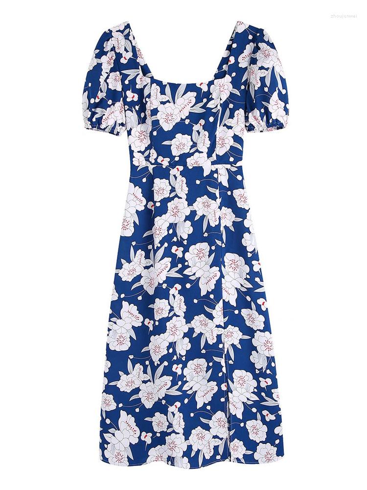 Party Dresses Evfer Spring Womens Elegant Flower Print High Waist Long Chic Lady Square Collar Short Puff Sleeve Vintage Blue Dress, As photo
Party Dresses Evfer Spring Womens Elegant Flower Print High Waist Long Chic Lady Square Collar Short Puff Sleeve Vintage Blue Dress, As photo