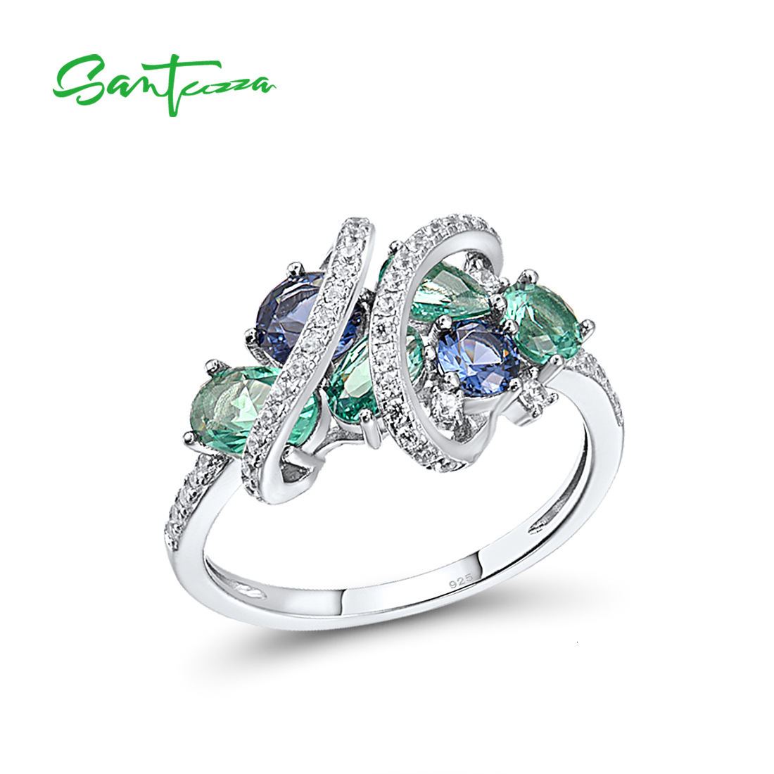 Solitaire Ring SANTUZZA 925 Sterling Silver Rings For Women Green Blue Spinel White CZ Gemstone Original anillos Wedding Gifts Fine Jewelry 230202
Solitaire Ring SANTUZZA 925 Sterling Silver Rings For Women Green Blue Spinel White CZ Gemstone Original anillos Wedding Gifts Fine Jewelry 230202