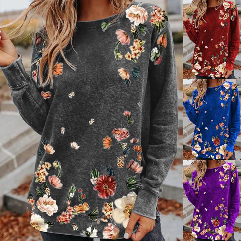 Women' T Shirts Women Autumn Round Neck Flower Print Casual Long Sleeve Tops Loose Pullover Plus Size ShirtWomen, Purple
Women' T Shirts Women Autumn Round Neck Flower Print Casual Long Sleeve Tops Loose Pullover Plus Size ShirtWomen, Purple