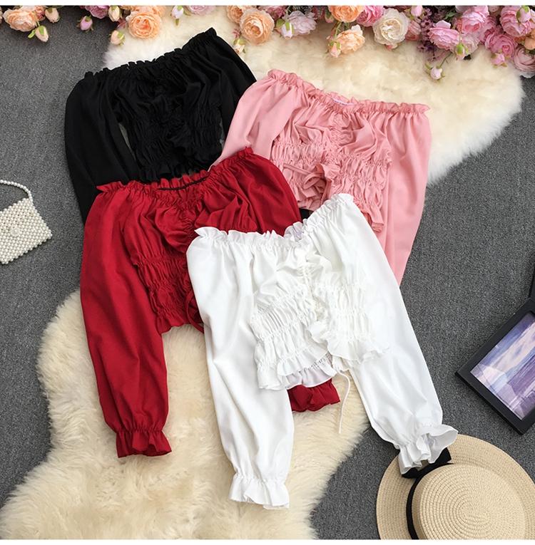 Women's Blouses & Shirts Vintage Ruffle Puff Long Sleeve Blouse Women Bandage Pleated Sweet Korean Chiffon Solid Slim Shirt Fashion Woman Cl, White
Women's Blouses & Shirts Vintage Ruffle Puff Long Sleeve Blouse Women Bandage Pleated Sweet Korean Chiffon Solid Slim Shirt Fashion Woman Cl, White