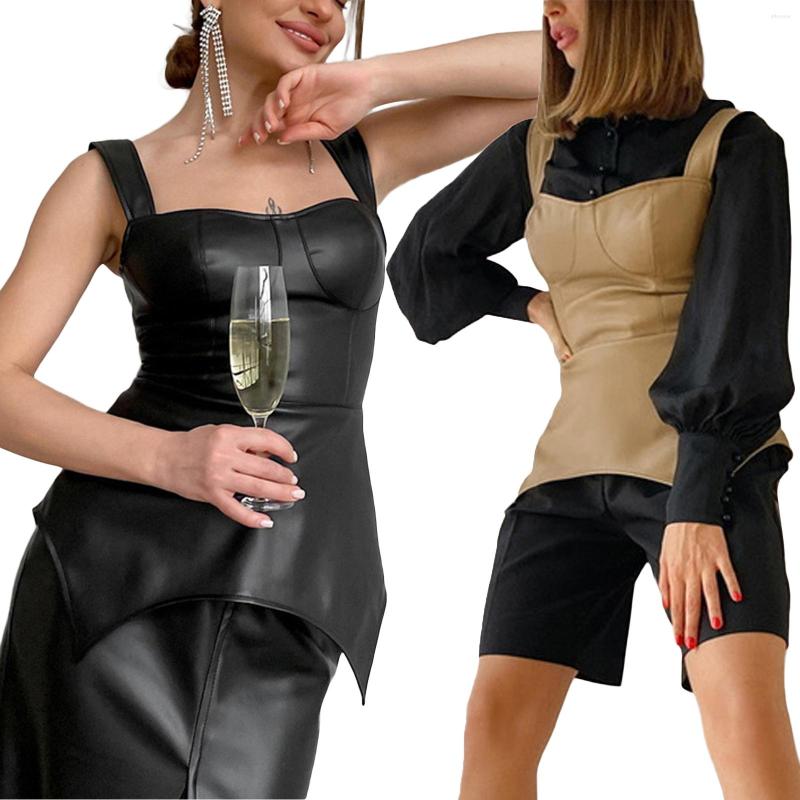 Women' Tanks Sexy Khaki Pu Leather Women Top Fashion Square Collar Sleeveless Tank Elegant Bodycon Office Tops Female Clothing
Women' Tanks Sexy Khaki Pu Leather Women Top Fashion Square Collar Sleeveless Tank Elegant Bodycon Office Tops Female Clothing